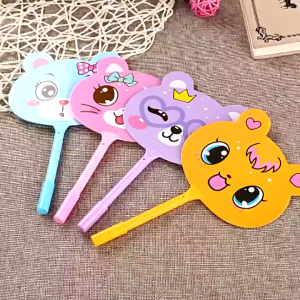 Fan Shaped Ballpoint Pen Cute Cartoon Pens Blue Ink Creative Writing Tool School Supplies Cute ballpen mini fan stationery school supplies 0.5mm ballpen hand fan for kids student wholesale