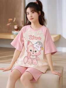 SHAPRA | Cotton Short Sleeve Shorts Womens Sleepwear Set
