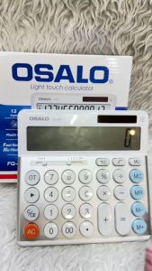 เครื่องคิดเลข OSALO แนวนอน หน้าจอใหญ่พิเศษ ดีไซน์ สวย หรู หน้าจอ 12 หลัก รุ่น FQ-450 ปุ่มใหญ่ กดง่าย