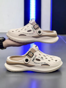 Mens Summer Outdoor Wear Anti-Slip Odor-Resistant Office Head Cover Slippers Sports Driving Two-Way Beach Sandals