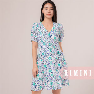 RIMINI - Dress Remaja Holiday Summer Vneck Lengan Pendek Big Size - Bieva Dress - 85674