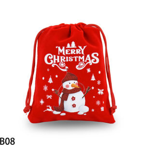 5/10Pcs Christmas Gifts Velvet Bags Santa Candy Cookeis Jewelry Wrapping Drawstring Bag Xmas Tree Decorations For Home New Year