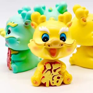 Jasongo123 2024 Year Dragon Resin Statue Feng Shui Good For Wealth Fortune Ornament Home office Car Decoration