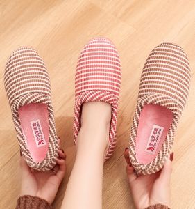 Winter New Cotton Slippers Womens Shoes Thickened Flocking Anti-slip Soft Bottom Warm Indoor Home Match All Cotton Shoes