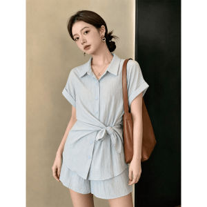 AIYITI | Bộ Áo Blouse Dáng Suông và Quần Short Chống Nắng Mùa Hè