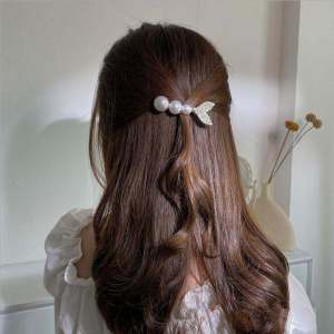 Korean Japanese Pearl Mermaid Tail Hair Clip Womens Popular Side Bangs One-Word Hair Accessories Elegant Fashion Jewelry