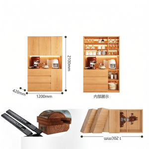 Custom Oak Dining Cabinet Glass Door