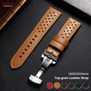 18mm 20mm 22mm Genuine Leather Watch Strap for Men Vintage Oil Wax Cowhide Band Breathable Bracelet Sport Wrist Belt Accessories