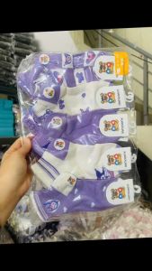 Sét 10 Đôi Tất Vớ Hoạt Hình Kuromi -Tất Cotton Tím Cổ Cao -Tất Dễ Thương Dài Bé Gái Cute