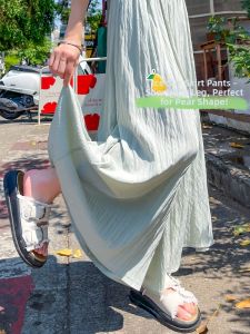 High Waist Loose Wide Leg Skirts Shorts Ice Silk