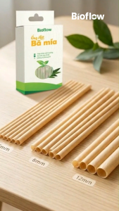 1000 ỐNG HÚT BÃ MÍA BỌC GIẤY BIOFLOW I Size 6812mm