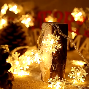 Lampu Natal String Salju Snowflake Clear Lampu Tumblr 8m  Hiasan Dekorasi Christmas Pohon Natal Twinkle Light Christmas -SC