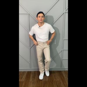 SRSEVEN7 Celana Panjang Pria Reguler Non-Stretch Big Size Cream