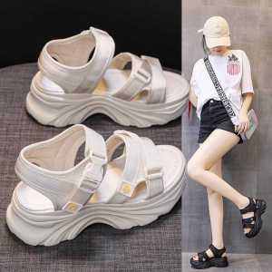 Giày Sandal Nữ Mùa Hè 2024 Giày Thể Thao Thường Ngày Đa Năng Giày Đi Du Lịch Phong Cách La Mã Dây Dài Đế Dày Đế Giày Đế Tròn