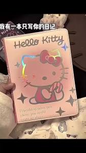 Miniso | Kawaii Hello Kitty PU Leather Journal Notebook Cute Colored Pages Student Diary Book Planner Stationery School Supplies