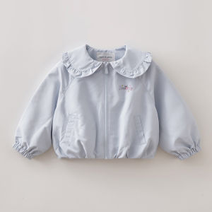 Marc&Janie | Glistening Cat Pattern Girls Spring Blouse Flower Bud Collar