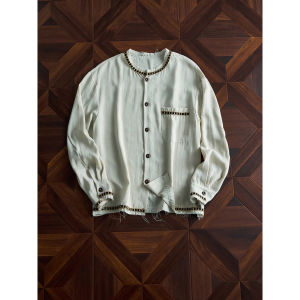 OUMULONG | Áo Sơ Mi Nam Cotton-Linen Form Rộng Thoáng Mát