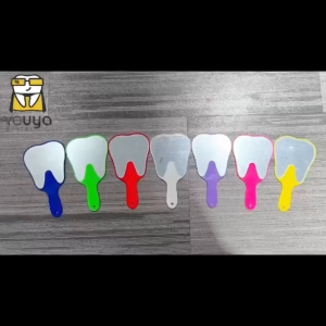 Dental Mouth Mirror Tooth Shaped Mirror Handheld Unbreakable Plastic Makeup Mirror Dental Accessories