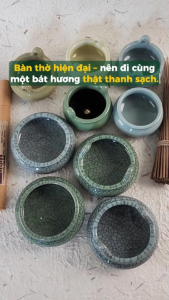 Bát Hương Bát Nhang Thảo Mộc Yên Bằng Sứ Cao Cấp Cao 5cm Size Vừa Màu Sắc Phong Thủy Trang Trí Bàn Thờ Dâng Hương