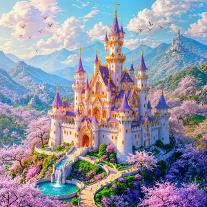 Huacan 5D Diamond Painting Castle Full Square Round Embroidery Sale Landscape Home Decoration New Arrivals