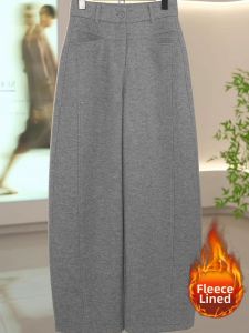 XIANGHOUMINCHU | Warm & Thick Flannel Wide Leg Trousers
