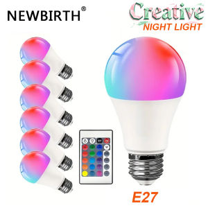 E27 RGB LED Light Bulb 220V with Remote Control Color Changing Multicolor + White Lamp Spotlight for Bedroom Party Home Decor