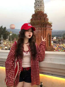 Áo Sơ Mi Nữ Tay Dài Rộng Rãi Mùa Xuân Hè Chống Nắng Kẻ Caro Phong Cách Lười Biếng Thời Trang Công Sở Phong Cách Hàn Quốc