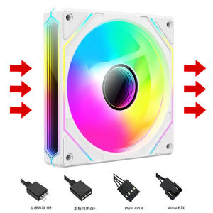 Heat Sink Fan ARGB PWM Double Sided Lens 5V3 Pin 12cm Computer Case Fan Efficient Cooling for Desktops And Laptops