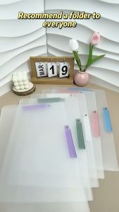 Long/A3/8K Clear File Folder 5pcs Rotating Double Clip Folder PP Waterproof Paper Document Organizer