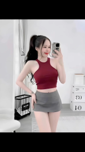 Áo croptop ba lỗ ngược KVYBODY A38 chất cotton borip lụa dày mịn co giãn thích hợp mặc ở nhà đi chơi đi dạo đi du lịch