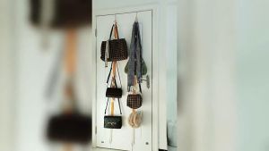 24 Kait Rak Topi Tempel Dinding Bahan Kain Oxford Gantungan Topi 235*31cm Display Topi