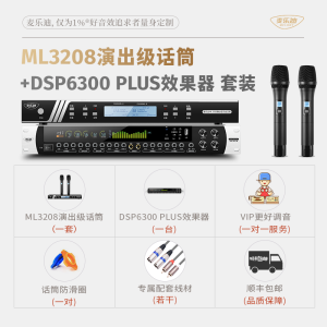 Wireless Microphone ML3208 Stage Conference Performance One to Two Home K Song Family Karaoke Handheld Heart Shaped Polarization