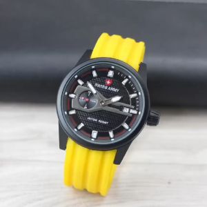 Jam Tangan Pria Swiss 7415M Tali Rubber Analog Tanggal Aktif