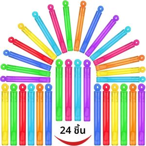 ชุดตกแต่งปาร์ตี้แท่งฟองสบู่ 48 ชิ้น แท่งฟองสบู่สีรุ้งขนาดเล็ก ไม่ระคายเคือง ปลอดสารพิษ ของเล่นเด็ก ของขวัญเทศกาล