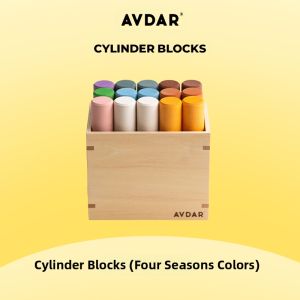 AVDAR | Montessori Inspired Rainbow Wooden Building Blocks for Kids Early Education