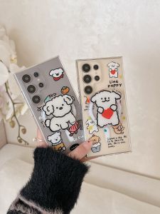 เคสโทรศัพท์ Samsung S25 Ultra ดูดซับแม่เหล็ก ใส ป้องกันการตกหล่น น่ารัก พร้อมขาตั้ง สำหรับ Samsung S25 Edge S24 S23FE Note10 S21FE โปร่งใส