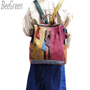 BeeGreen Women Genuine Leather Backpack High Quality Travel Knapsack Versatile Single Shoulder Bag Large Capacity Commuter Shoulders Bag