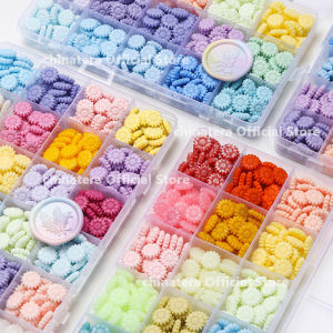 Chinatera 600pcs/box Sunflower Colorful Wax Pills Sealing Wax Grain Vintage Wax Seal Stamp Sealing Wax Tablet Beads for DIY Craft Wedding Invitation Envelope Decorative