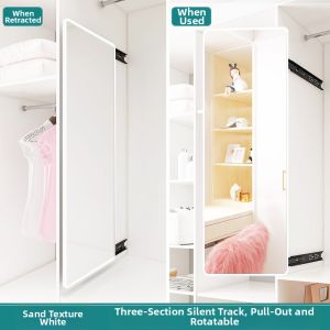 Built-in Foldable Rotatable Hidden Full-length Mirror