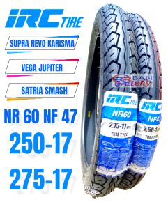 Paket Hemat 1 set Ban Montor Irc Nr 60 Nf 47 250-17 dan 275-17 ban honda supra revo vega jupiter ban luar ring 17 ban montor r17 ring 17 ban irc 70/90-17 dan 80/90-17 ban r17 non tubles ban irc 250-17 dan 275-17 ban irc nr 60 ban belakang bebek ban bebek