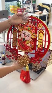 Dải treo thần tài lắc đầu gọi tài lộc đồ trang trí tết thần tài treo cửa may mắn tết 2025 tặng kèm móc treo