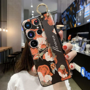 Samsung S23 ULTRA Phone Case Silicone Cartoon Matte Full Edge Protection Sculpture Wristband Compatible A54 5G A55 A56 for Couples