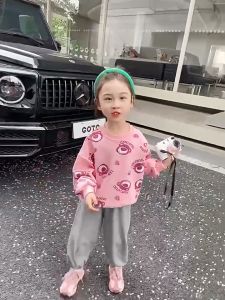 Kids High Quality Polyester Sweatshirts Long Sleeve Tops Outerwear Coats for Kids Girls 2-9 Years Old