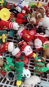 Cute Christmas Keychain Santa Claus Snowman Xmas Tree Bag Pendant Christmas Gift