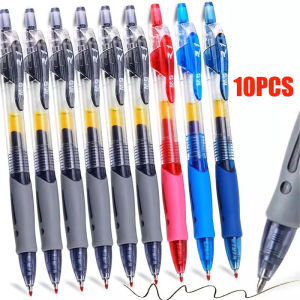 10PCS Press Gel Pen 0.5mm Black G5 Refill Simple Press Office Signature Pen Red Ink Blue Carbon Pen