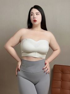 ไร้สาย เสื้อในไม่มีสาย Push Up มีฟองน้ำ หลอดขนาดใหญ่กันลื่นบางที่มองไม่เห็น เสื้อท่อนบน ชุดชั้นในสําหรับหญิงสาวไหล่คู่ที่ถอดออกได้ สายคล้อง ถ้วยเต็ม