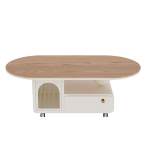 YIYOU | Italian Cream Style Storage Mobile End Table
