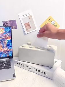 YOUJ Creative High-value Building Block Tissue Box Multifunctional Household Napkin Storage Box