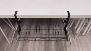 Giá Đỡ Quản Lý Cáp Dưới Bàn Làm Việc Khay Sắp Xếp Dây Thép Không Gỉ Đa Năng Để Lưu Trữ Và Sắp Xếp Dây Cáp Trên Bàn Làm Việc Văn Phòng