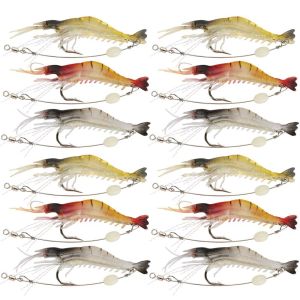 goture | Goture Soft Shrimp Lures Fishing Saltwater Luminous Shrimp Bait Set Fishing Lures with Sharp Hooks for Freshwater Saltwater